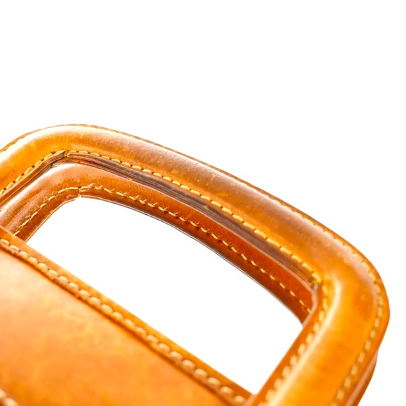 CELINE Logo Macadam Pattern Briefcase Hand Bag PVC Leather Brown made in Italy - Picture 8 of 14